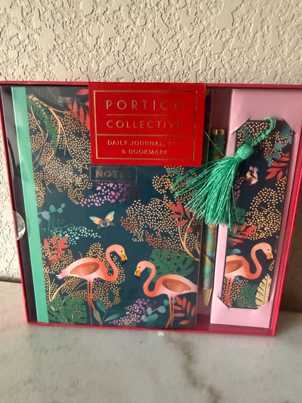 Portico Collection Flamingo Daily Journal Set in Teal & Pink-New In Box!! - Picture 3 of 4